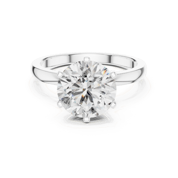 Classic six prong lab grown diamond solitaire ring in 18K gold
