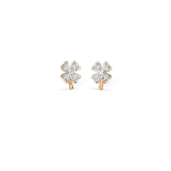Rose Gold Lab Grown Diamond Flower Studs